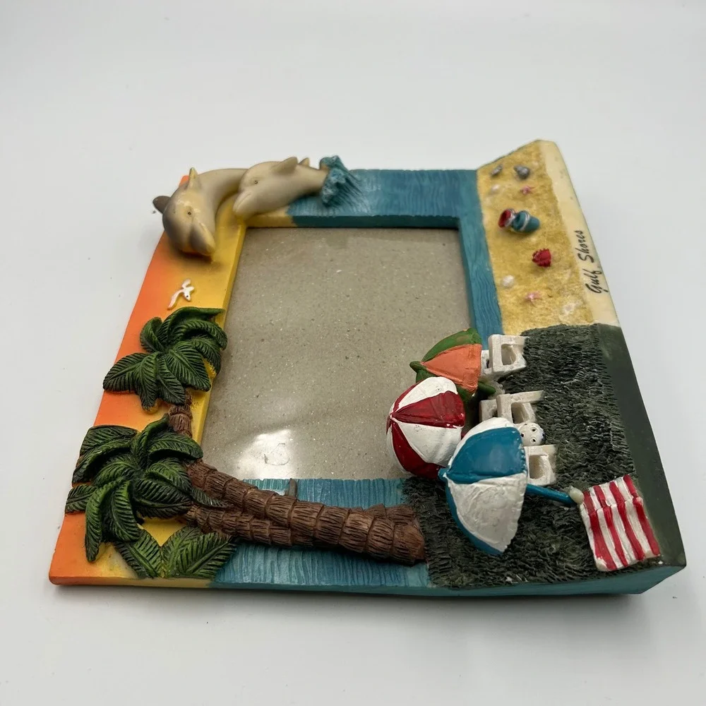 Gift Depot Gulf Shores Dolphin Beach 3D Resin Picture Frame 4x6 Souvenir Decor